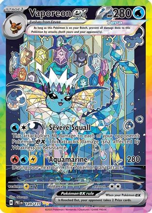 SV Prismatic Evolutions 149/131 Vaporeon ex - Holofoil - Special Illustration Rare