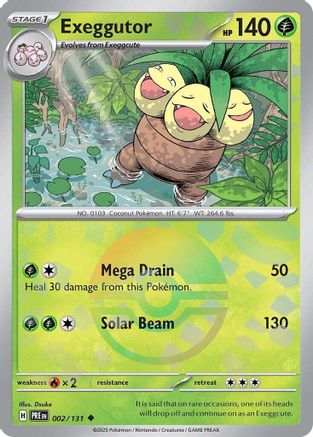 SV Prismatic Evolutions 002/131 Exeggutor (Poke Ball Pattern) - Holofoil - Uncommon