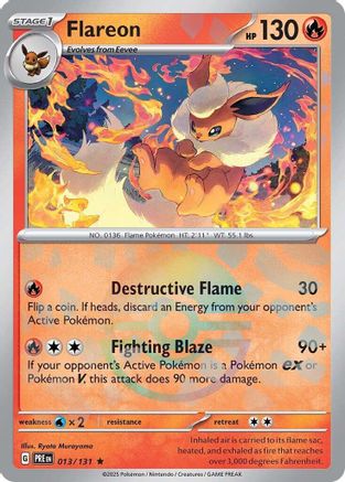 SV Prismatic Evolutions 013/131 Flareon (Poke Ball Pattern) - Holofoil - Rare