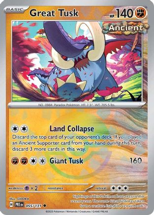 SV Prismatic Evolutions 055/131 Great Tusk (Poke Ball Pattern) - Holofoil - Uncommon