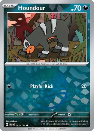 SV Prismatic Evolutions 062/131 Houndour (Poke Ball Pattern) - Holofoil - Common