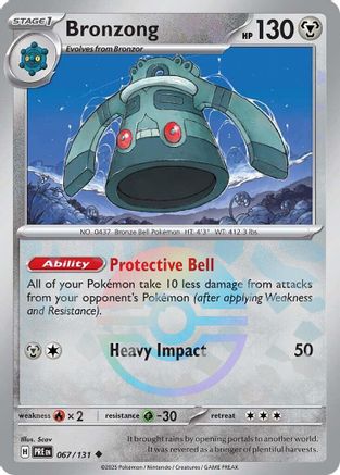 SV Prismatic Evolutions 067/131 Bronzong (Poke Ball Pattern) - Holofoil - Uncommon