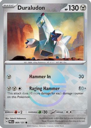 SV Prismatic Evolutions 069/131 Duraludon (Poke Ball Pattern) - Holofoil - Common