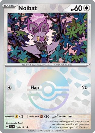 SV Prismatic Evolutions 090/131 Noibat (Poke Ball Pattern) - Holofoil - Common