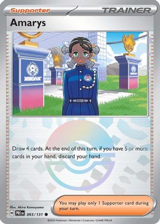 SV Prismatic Evolutions 093/131 Amarys (Poke Ball Pattern) - Holofoil - Common