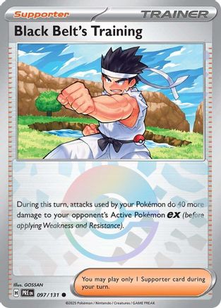 SV Prismatic Evolutions 097/131 Black Belt's Training (Poke Ball Pattern) - Holofoil - Common