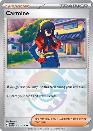 SV Prismatic Evolutions 103/131 Carmine (Poke Ball Pattern) - Holofoil - Uncommon