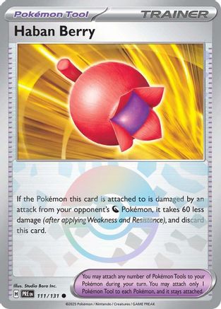 SV Prismatic Evolutions 111/131 Haban Berry (Poke Ball Pattern) - Holofoil - Common