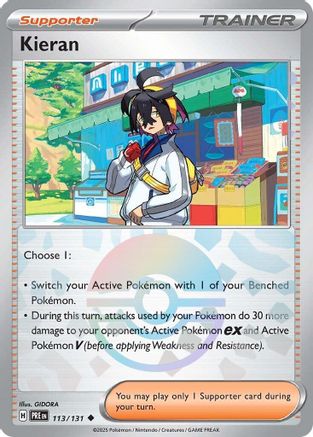 SV Prismatic Evolutions 113/131 Kieran (Poke Ball Pattern) - Holofoil - Uncommon