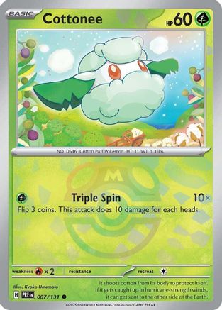 SV Prismatic Evolutions 007/131 Cottonee (Master Ball Pattern) - Holofoil - Common