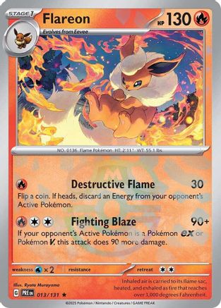 SV Prismatic Evolutions 013/131 Flareon (Master Ball Pattern) - Holofoil - Rare