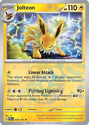 SV Prismatic Evolutions 029/131 Jolteon (Master Ball Pattern) - Holofoil - Rare