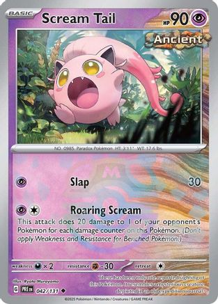 SV Prismatic Evolutions 042/131 Scream Tail (Master Ball Pattern) - Holofoil - Uncommon