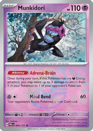 SV Prismatic Evolutions 044/131 Munkidori (Master Ball Pattern) - Holofoil - Rare