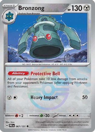 SV Prismatic Evolutions 067/131 Bronzong (Master Ball Pattern) - Holofoil - Uncommon