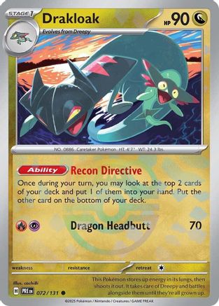 SV Prismatic Evolutions 072/131 Drakloak (Master Ball Pattern) - Holofoil - Common