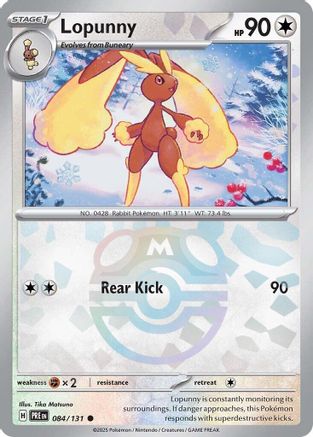SV Prismatic Evolutions 084/131 Lopunny (Master Ball Pattern) - Holofoil - Common