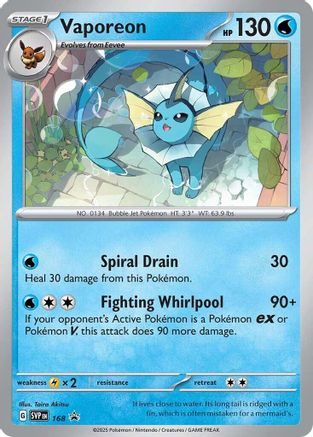 SV Scarlet & Violet Promo Cards 168 Vaporeon - Holofoil - Promo