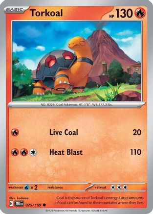 SV09 Journey Together 025/159 Torkoal - Reverse Holofoil - Common