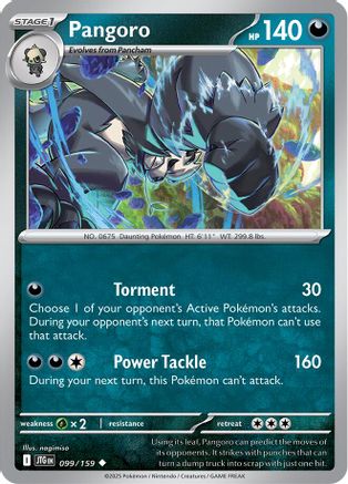 SV09 Journey Together 099/159 Pangoro - Reverse Holofoil - Uncommon