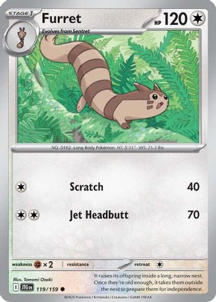 SV09 Journey Together 119/159 Furret - Reverse Holofoil - Common