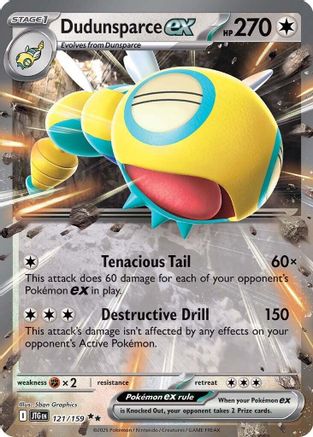 SV09 Journey Together 121/159 Dudunsparce ex - Holofoil - Double Rare