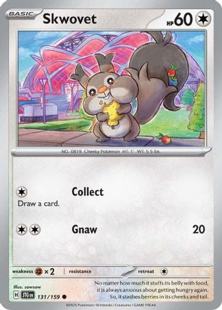 SV09 Journey Together 131/159 Skwovet - Reverse Holofoil - Common