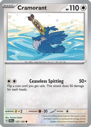 SV09 Journey Together 137/159 Cramorant - Reverse Holofoil - Common