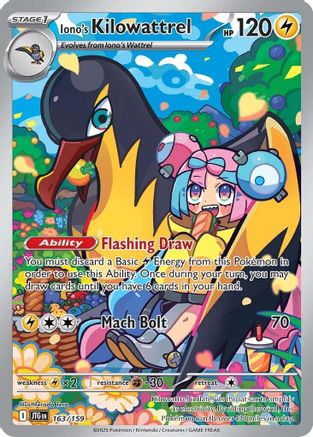 SV09 Journey Together 163/159 Iono's Kilowattrel - Holofoil - Illustration Rare