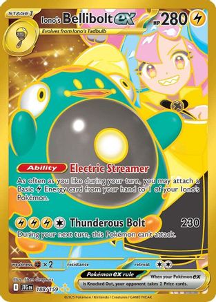 SV09 Journey Together 188/159 Iono's Bellibolt ex - Holofoil - Hyper Rare