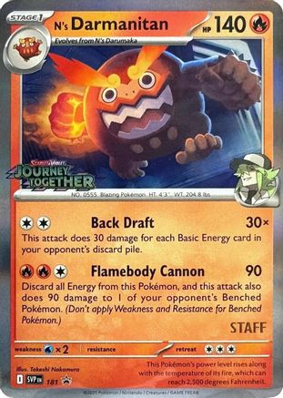 SV Scarlet & Violet Promo Cards 181 N's Darmanitan - Holofoil - Promo