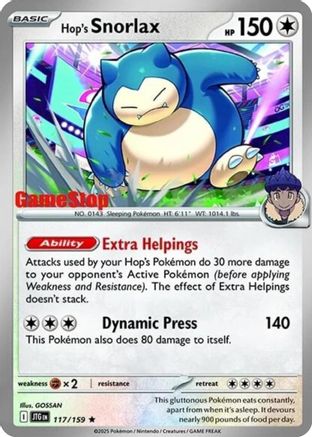 Miscellaneous Cards & Products 117/159 Hop's Snorlax - Holofoil - Promo