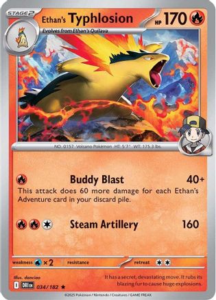SV10 Destined Rivals 034/182 Ethan's Typhlosion - Holofoil - Rare