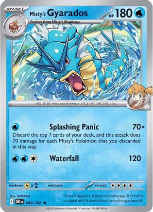 SV10 Destined Rivals 049/182 Misty's Gyarados - Reverse Holofoil - Rare