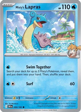 SV10 Destined Rivals 050/182 Misty's Lapras - Reverse Holofoil - Common