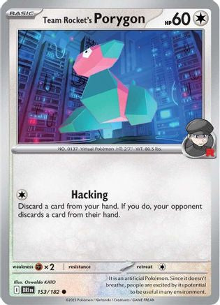 SV10 Destined Rivals 153/182 Team Rocket's Porygon - Reverse Holofoil - Common