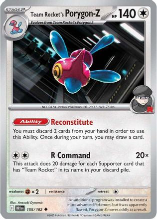 SV10 Destined Rivals 155/182 Team Rocket's Porygon-Z - Uncommon