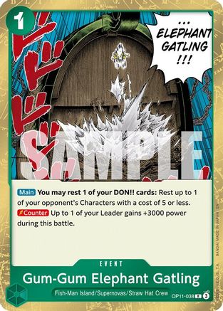 A Fist of Divine Speed OP11-038 Gum-Gum Elephant Gatling (OP11-038) - Foil - Rare