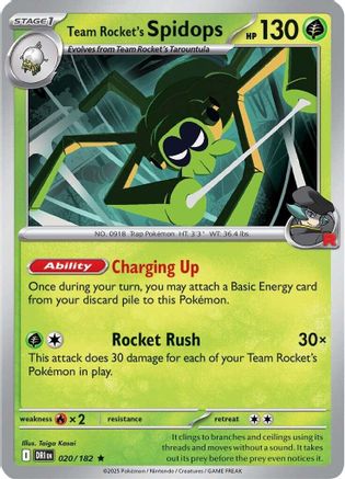 SV10 Destined Rivals 020/182 Team Rocket's Spidops - Holofoil - Rare