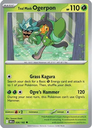 SV10 Destined Rivals 026/182 Teal Mask Ogerpon - Uncommon
