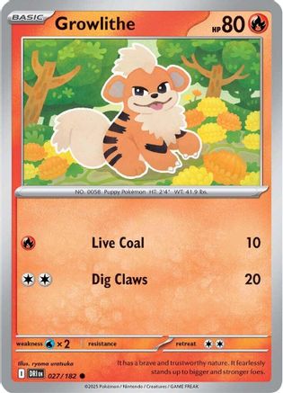 SV10 Destined Rivals 027/182 Growlithe - Common
