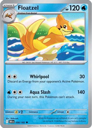 SV10 Destined Rivals 058/182 Floatzel - Reverse Holofoil - Uncommon