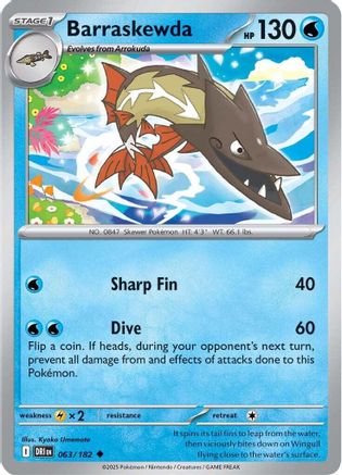 SV10 Destined Rivals 063/182 Barraskewda - Reverse Holofoil - Uncommon