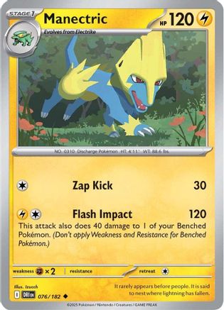 SV10 Destined Rivals 076/182 Manectric - Reverse Holofoil - Uncommon