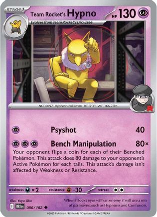 SV10 Destined Rivals 080/182 Team Rocket's Hypno - Uncommon