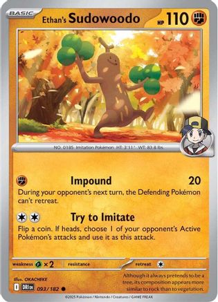 SV10 Destined Rivals 093/182 Ethan's Sudowoodo - Common