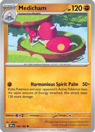 SV10 Destined Rivals 100/182 Medicham - Reverse Holofoil - Uncommon