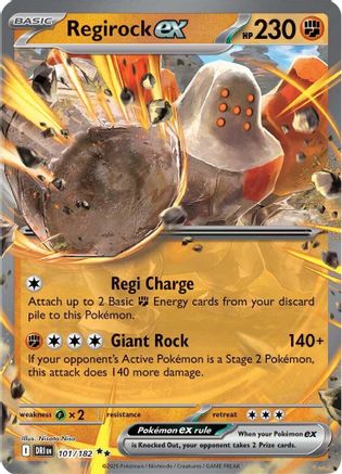 SV10 Destined Rivals 101/182 Regirock ex - Holofoil - Double Rare