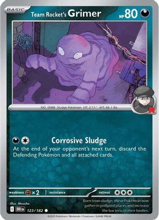 SV10 Destined Rivals 123/182 Team Rocket's Grimer - Reverse Holofoil - Common