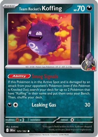 SV10 Destined Rivals 125/182 Team Rocket's Koffing - Common